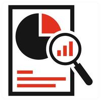 Statistics Reports icon concept in red color vector