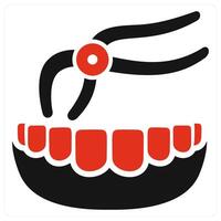 Tooth Removal and removal icon concept in red color vector