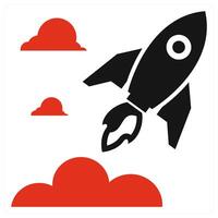 Startup and boostup concept in red color vector