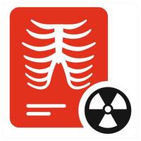 X Ray in red color vector