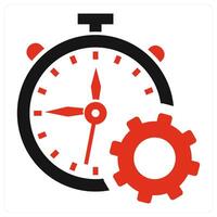 Time Management and management concept in red color vector