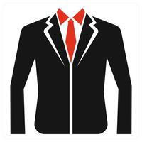 Suit icon concept in red color vector