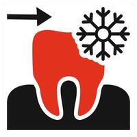 Tooth Sensitivity in red color vector