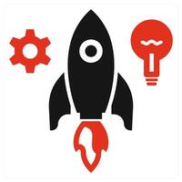 Startup icon concept in red color vector