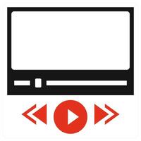 Play icon concept in red color vector