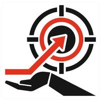Target and goal icon concept in red color vector