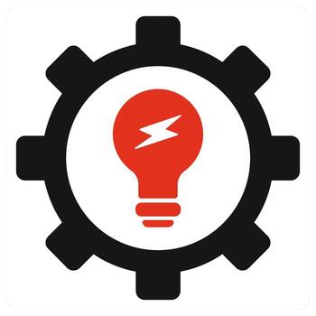 Solution icon concept in red color vector