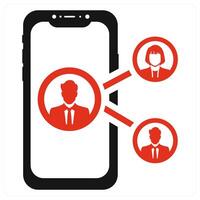 Share post icon concept in red color vector