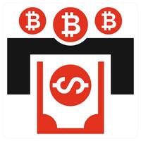 Withdraw icon concept in red color vector