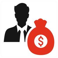 Venture Capitalist icon concept in red color vector