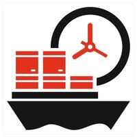 Timed Shipment icon concept in red color vector