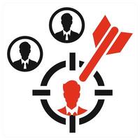 Target Audience concept in red color vector