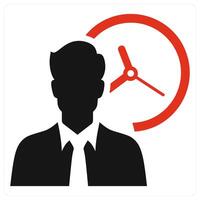 Time Keeper icon concept in red color vector