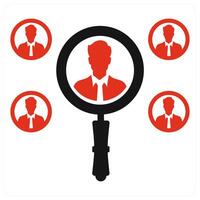 Search Profile icon in red color vector