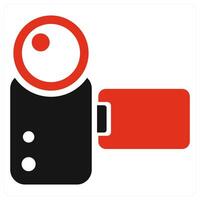Recording icon concept in red color vector