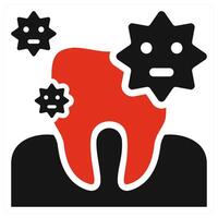 Teeth Bacteria icon concept in red color vector