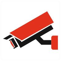 Surveillance icon concept in red color vector