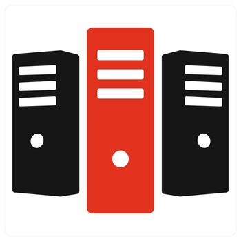 Server Provisioning icon concept in red color vector