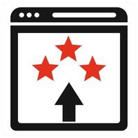 Website Ranking and ratings icon concept in red color vector