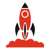 Launch icon concept in red color vector