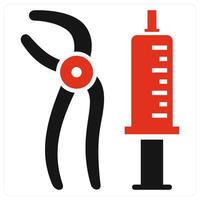 Tooth Removal Tool icon concept in red color vector