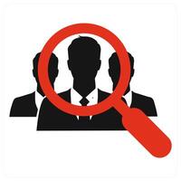 Search Profile icon concept in red color vector