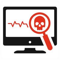 Virus icon in red color vector