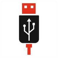 USB icon concept in red color vector