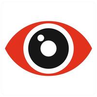 Vision icon in red color vector