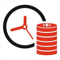 Timed Payment icon concept in red color vector