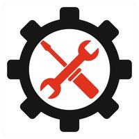 Technical Support icon concept in red color vector