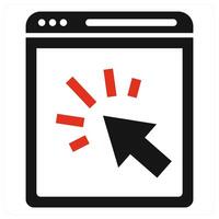 Web Page icon concept in red color vector