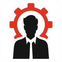 Technical Expert icon concept in red color vector