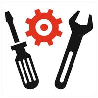 Tools icon concept in red color vector