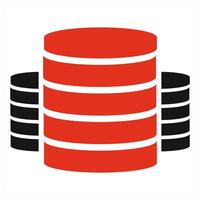 Server and network icon concept in red color vector