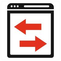 Synchronize icon concept in red color vector