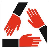 Unity icon concept in red color vector