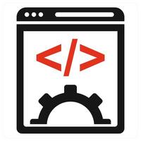 Website Development icon concept in red color vector