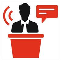 Transcript icon concept in red color vector