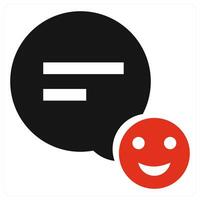 Smiley Feedback icon concept in red color vector