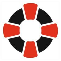 Support and life saver icon concept in red color vector