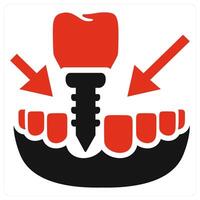 Tooth Transplantation icon concept in red color vector