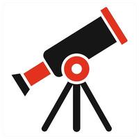 Telescope concept in red color vector