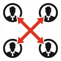 Work Cooperation icon concept in red color vector