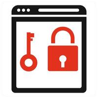 Website Security icon concept in red color vector