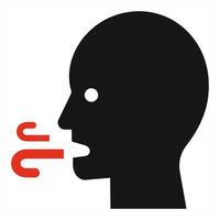 Stinky Mouth icon concept in red color vector