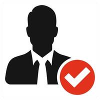 Verified Profile icon concept in red color vector