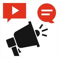 Social Campaign icon in red color vector