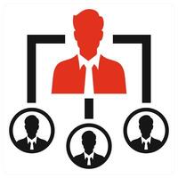 Team Leader icon in red color vector