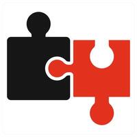 Solution concept in red color vector